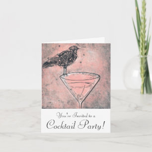 Invitation de cocktail de Bath d'oiseau de Martini