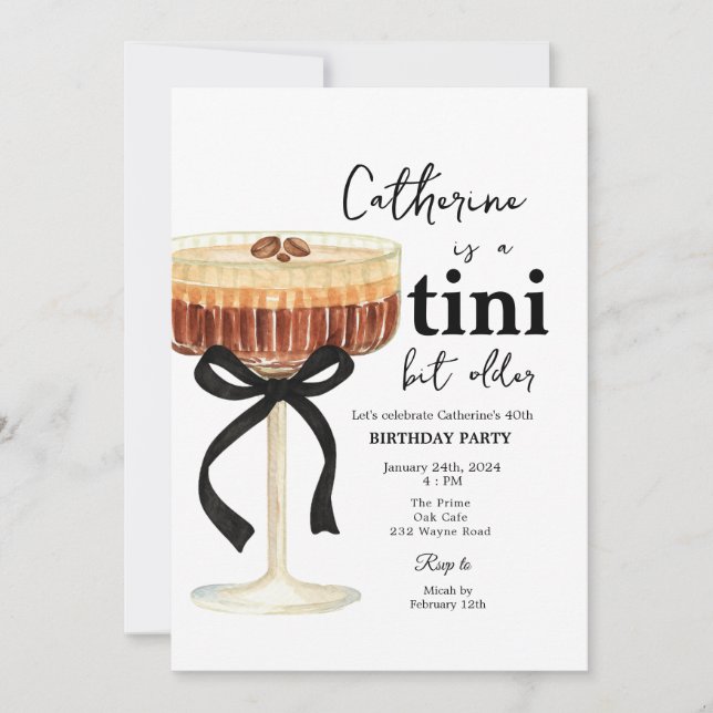 Invitation de cocktail de café d'anniversaire à ru (Devant)