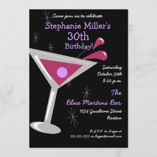 Invitation de cocktail de Martini d'anniversaire