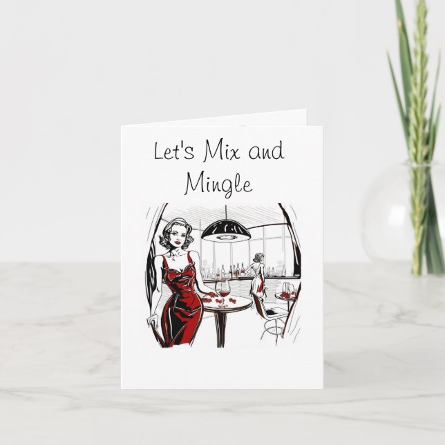 Invitation de Cocktail Mix and Mingle (Devant)