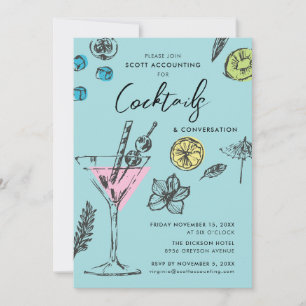 Invitation de cocktail moderne illustrée