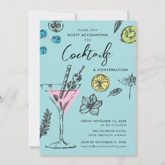 Invitation de cocktail moderne illustrée
