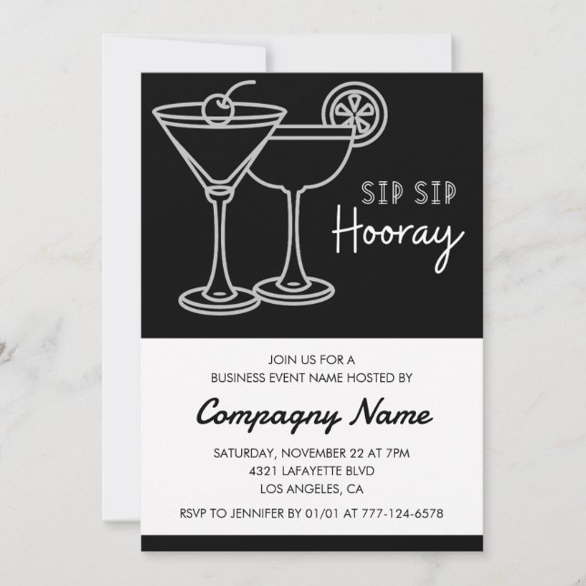 Invitation de cocktail pour une soirée d'affaires  (Devant)
