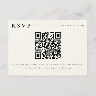 Invitation de code QR RSVP minimaliste blanc moder