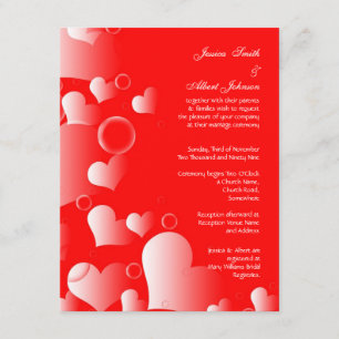 Invitation de coeur rouge mariage