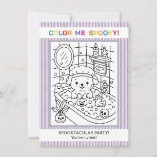 Invitation de coloriage d'Halloween pour bain de c