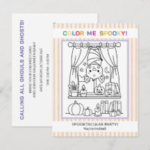 Invitation de coloriage Halloween chauve-souris po
