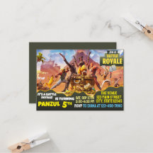 Invitation de combat de jeu