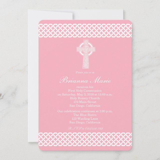 Invitation de communion Celtique moderne pour les  (Devant)