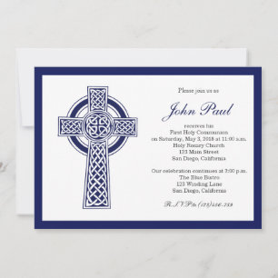 Invitation de communion croisée moderne et élégant
