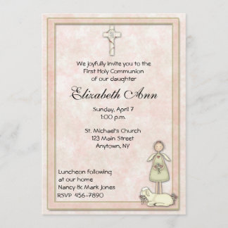 Invitation de communion de pêche d'ange