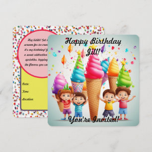 Invitation de cône de crème glacée personnalisée