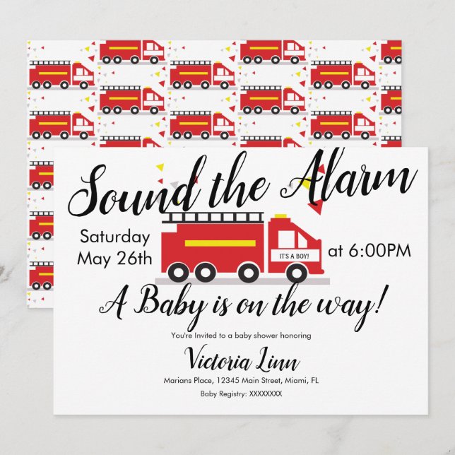 Invitation de confettis pour une baby shower de ca (Devant / Derrière)