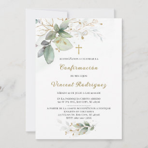 Invitation De Confirmación Católica con Diseño Elegante en Ve