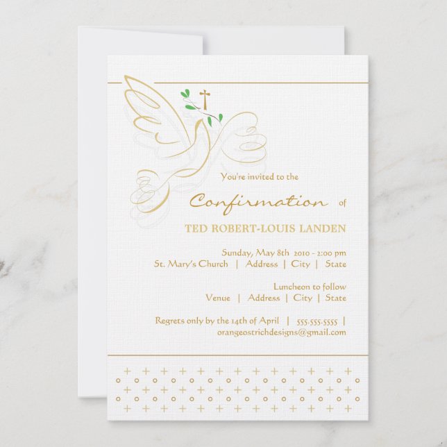 Invitation de confirmation (Devant)