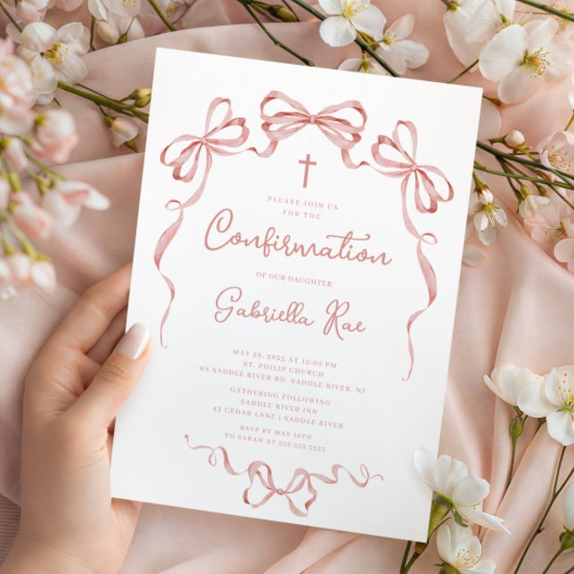 Invitation de confirmation à l'arc rose (Créateur téléchargé)