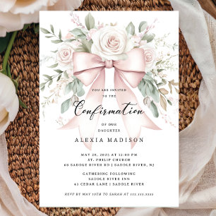 Invitation de confirmation Bow & Blossom