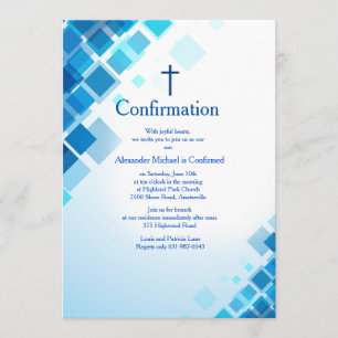 Invitation de confirmation Carré brillante