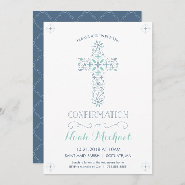 Invitation de confirmation - Catholique Confirmer  (Devant / Derrière)
