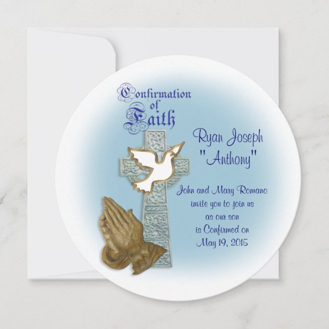 Invitation de confirmation Croix celtique (Devant)