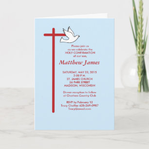Invitation de confirmation Croix-Rouge & Dove, lt.