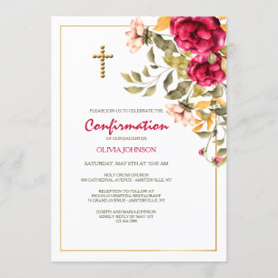 Invitation de confirmation de beauté florale