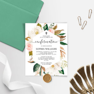 Invitation de confirmation de cadre Magnolia Budge