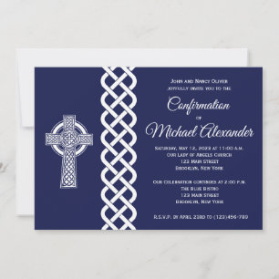 Invitation de confirmation de croix celtique pour