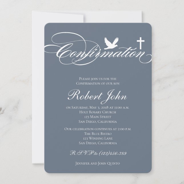 Invitation de confirmation de croix élégante moder (Devant)