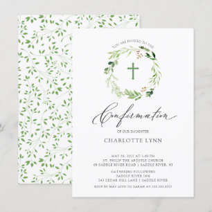 Invitation de confirmation de feuille botanique