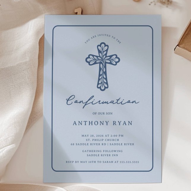 Invitation de confirmation de la Croix Bleue (Créateur téléchargé)