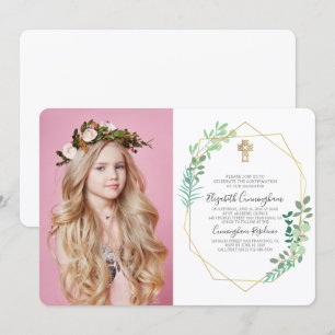 Invitation de confirmation de la croix de feuillag