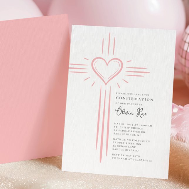 Invitation de confirmation de la Croix du Cœur Ros (Créateur téléchargé)