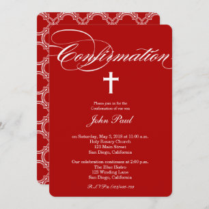 Invitation de confirmation de la croix et du quatr