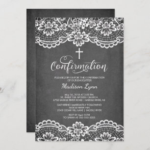 Invitation de confirmation de la dentelle Vintage