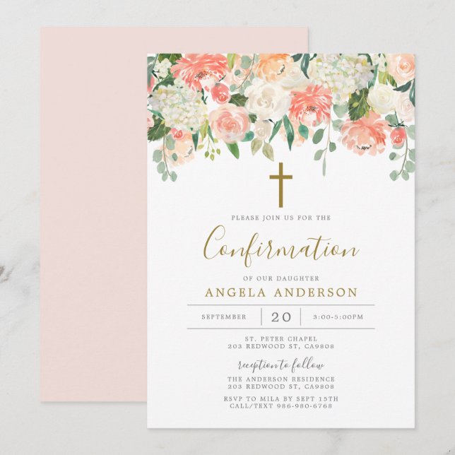 Invitation de confirmation de la pêche et de la cr (Devant / Derrière)