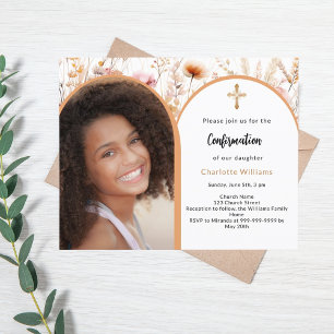 Invitation de confirmation de la photo fleur sauva