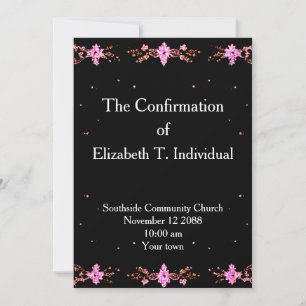 Invitation de confirmation de l'église noire et ro