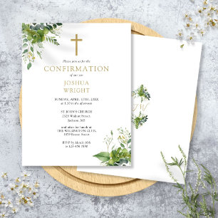 Invitation de confirmation de monogramme de verdur