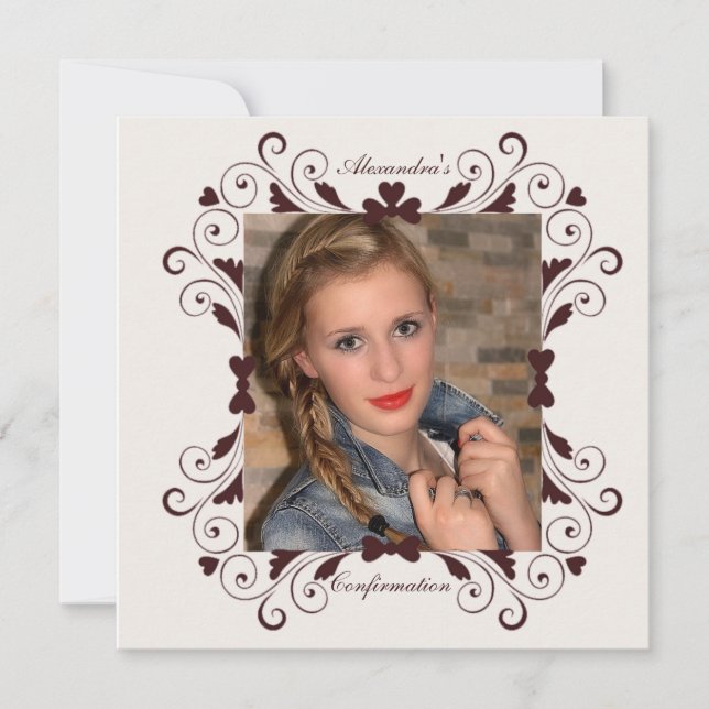 Invitation de confirmation de photo de cadre (Devant)