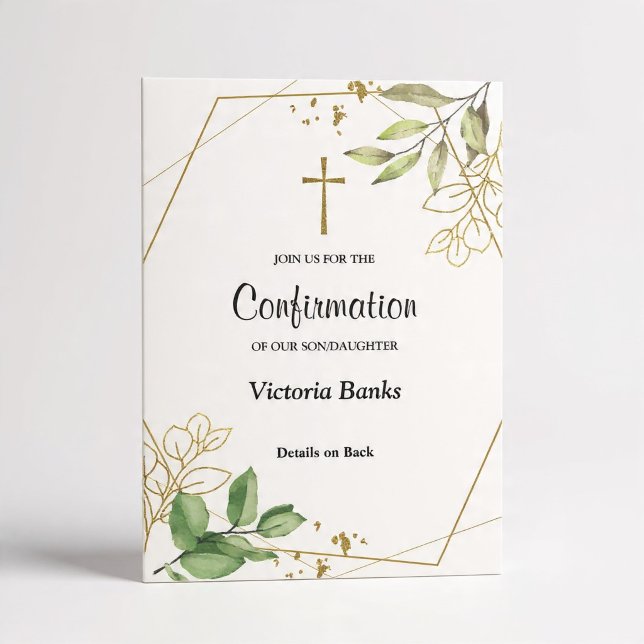 Invitation de confirmation de verdure Gold (Créateur téléchargé)