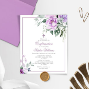 Invitation de confirmation de violet Eucalyptus bu