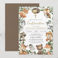 Invitation de confirmation des animaux de forêt