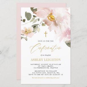 Invitation de confirmation des fleurs d'aquarelle