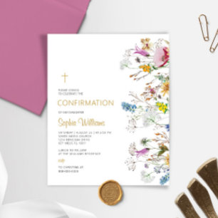 Invitation de confirmation des Fleurs sauvages de 