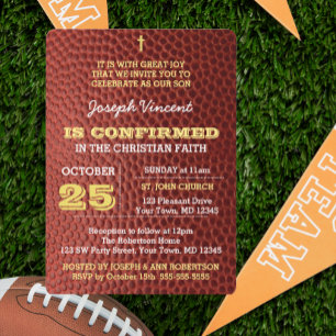 Invitation de confirmation d'or de football