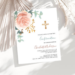 Invitation de confirmation du budget rose or rose