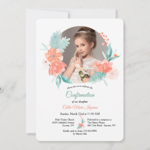 Invitation de confirmation du cadre d'aquarelle de