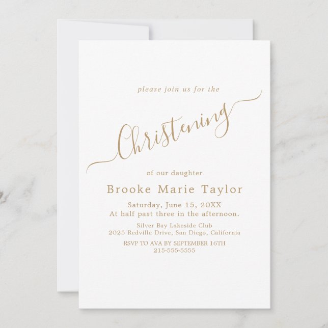 Invitation de confirmation élégante en calligraphi (Devant)