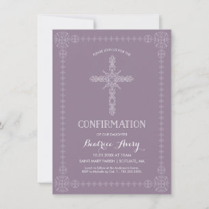 Invitation de confirmation, Fille Invitation Elega